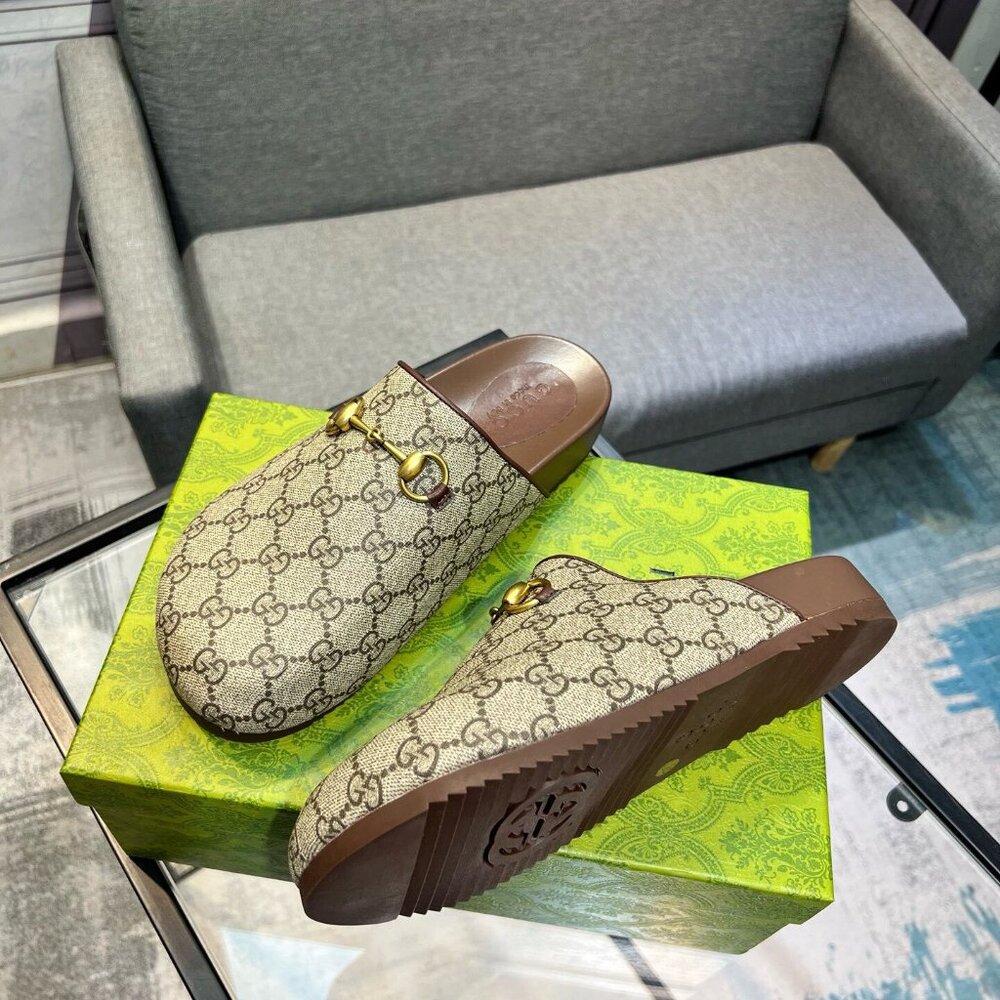 Gucci Beige Monogram Clogs - image 3